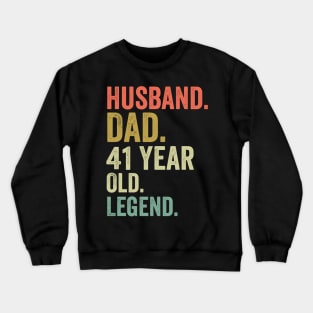 Retro Husband Dad 41 Year Old Legend Vintage 41th birthday Crewneck Sweatshirt